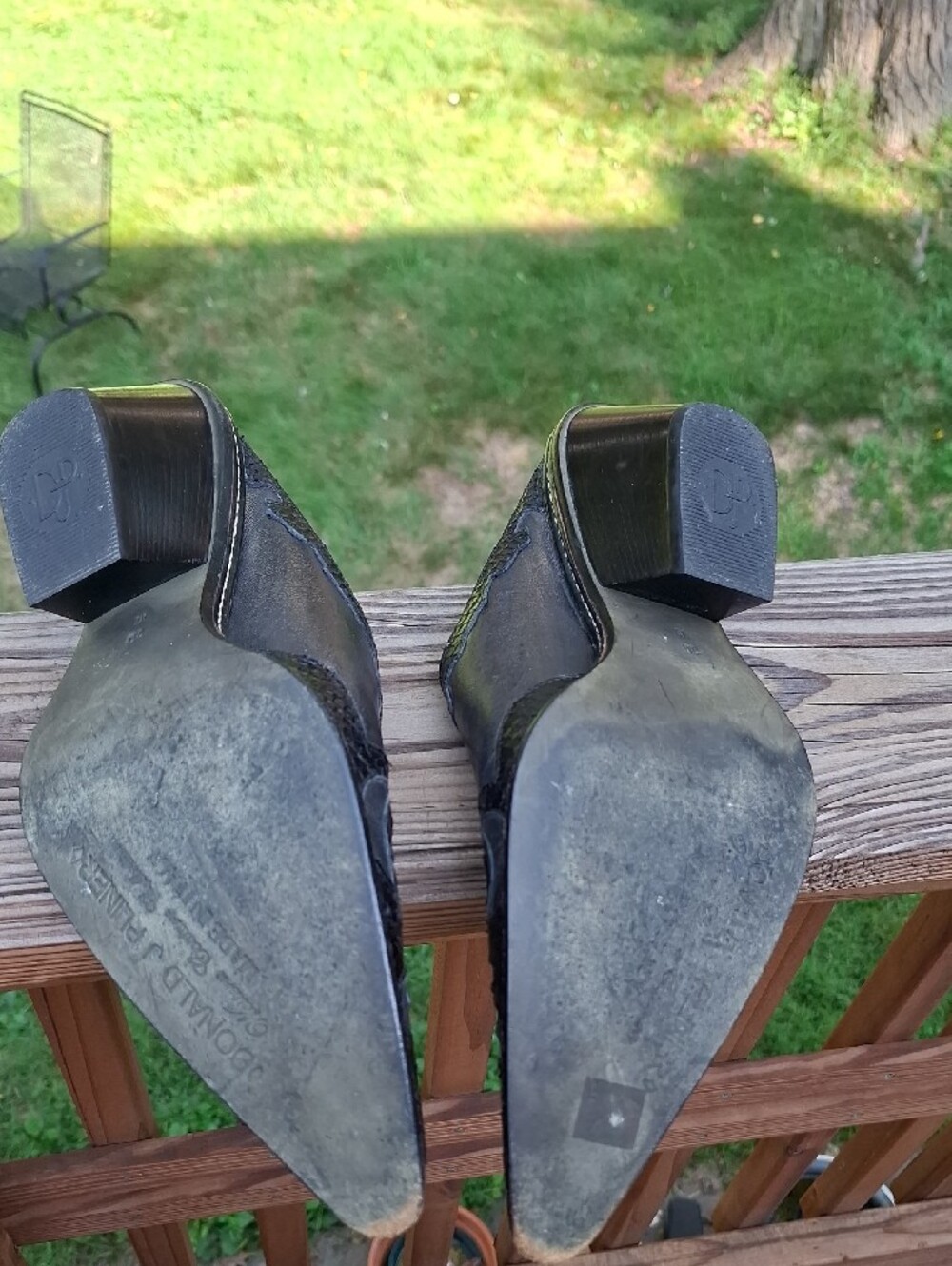 Donald J Pliner Black/Silver Leather Heeled Mules Sz 10 - Picture 7 of 13